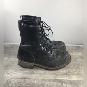 Mens Red Worx Shoes 5470 Logger Steel Toe Leather Work Logging Boots Size 8.5 M
